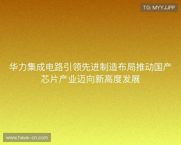 华力集成电路引领先进制造布局推动国产芯片产业迈向新高度发展 华力集成电路引领先进制造布局推动国产芯片产业迈向新高度发展